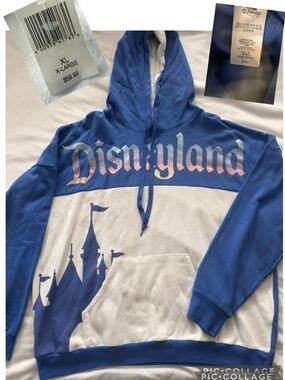 Disney Blue and White Disneyland Castle Pullover Hoodie